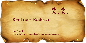 Kreiner Kadosa névjegykártya